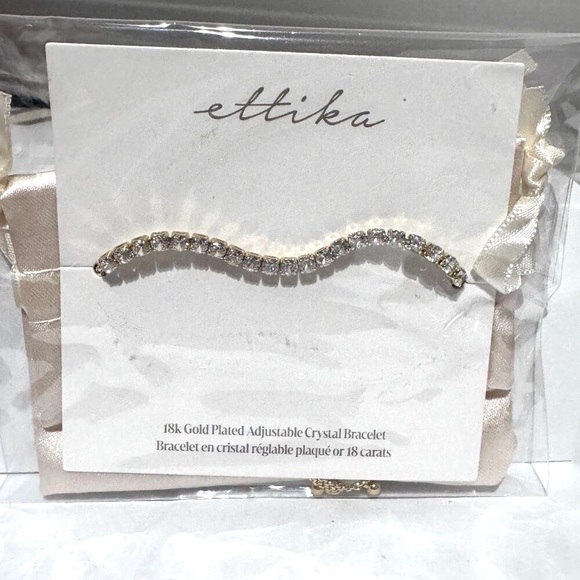 π Stunning Ettika 18k Gold Plated Adjustable Crystal Bracelet - Brand New π - Picture 11 of 14